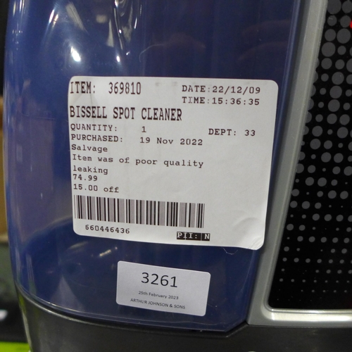 3261 - Bissell Spot Cleaner  - model no 36981      (282-138)  * This lot is subject to vat