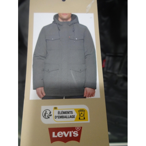 3350 - Men's Levi grey hooded coat, size large * this lot is subject to VAT