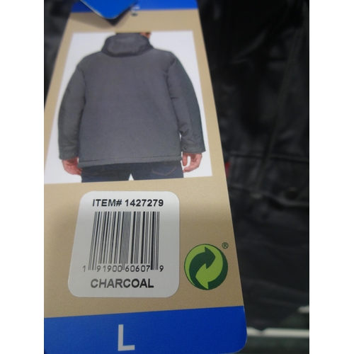 3350 - Men's Levi grey hooded coat, size large * this lot is subject to VAT