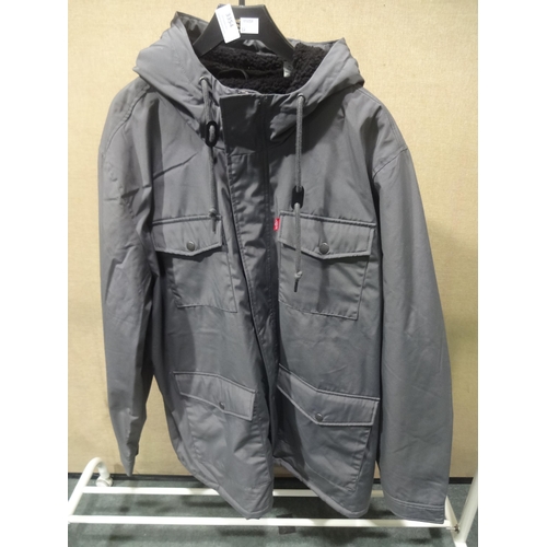 3352 - Men's Levi grey hooded coat, size XL * this lot is subject to VAT