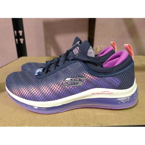 3435 - Pair of women's blue Skechers trainers, UK size 4 * this lot is subject to VAT