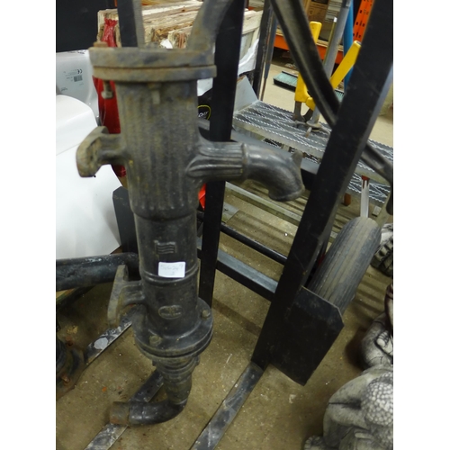 2126 - Two vintage/antique water pumps, 1 recently used as water feature, heavy cast iron items, possibly a... 