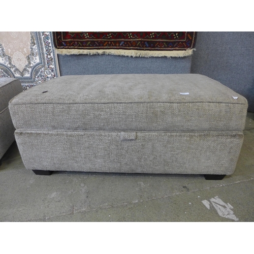 1604 - An oatmeal fabric rectangular ottoman footstool