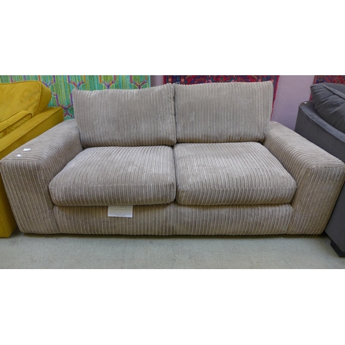 1611 - A mink jumbo corduroy 2.5 seater sofa