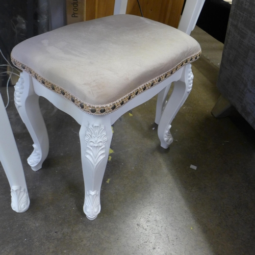 1650 - A white painted dressing table with stool