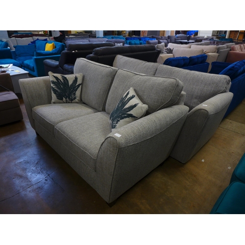 1487 - A cloud grey upholstered three and 2.5 seater sofa