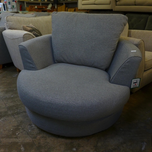 1491 - A grey upholstered swivel loveseat