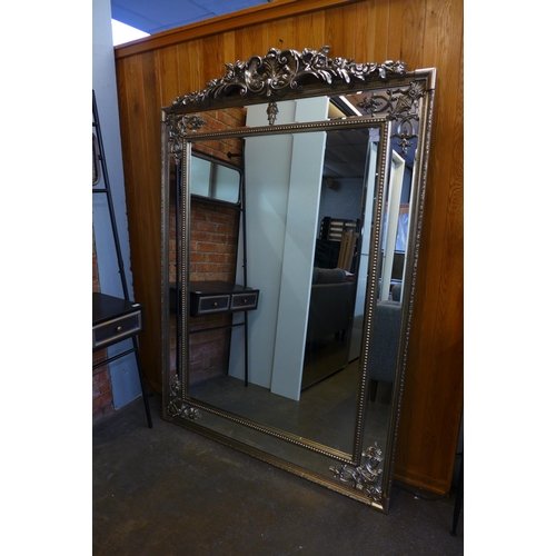 1557 - A large silver French style mirror