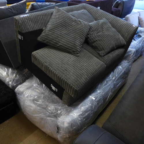 1584 - A grey jumbo corduroy LHF corner sofa