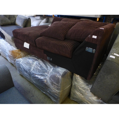 1589 - A maroon jumbo corduroy LHF corner sofa