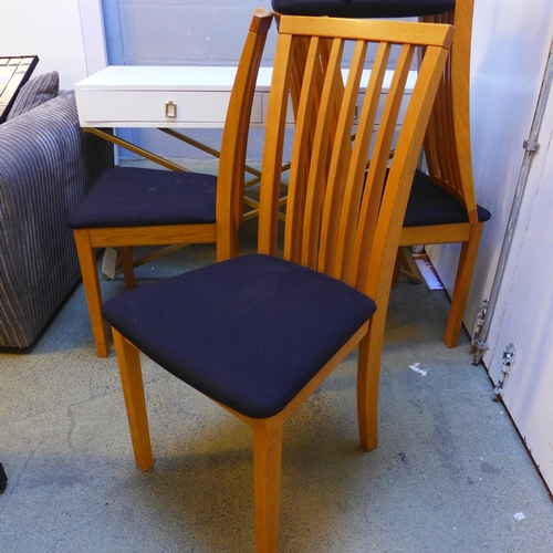 1648 - A set of four Danish Skovby light oak dining chairs