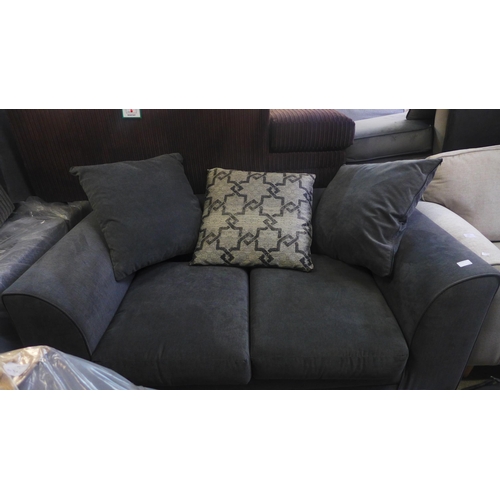 1585 - A shadow grey upholstered two seater sofa