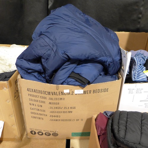 3392 - Box of women's navy hooded winter coats, mix of sizes * this lot is subject to VAT