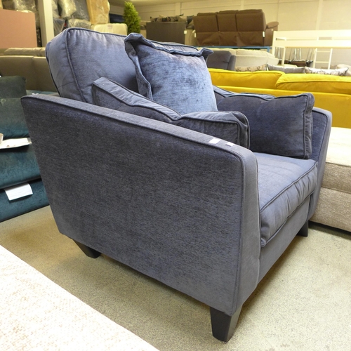 1360 - An ink blue upholstered armchair