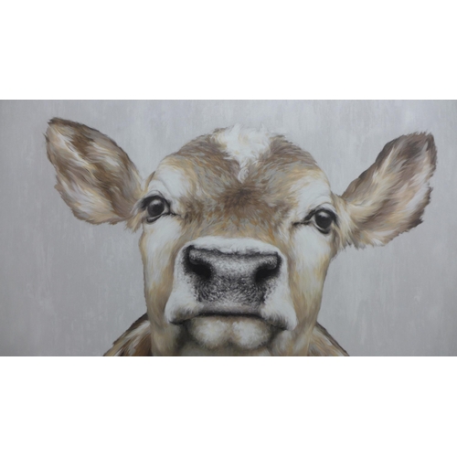 1401 - A canvas print of a cow - DM007C * this lot is subject to VAT