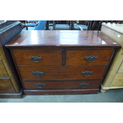 121 - A Victorian stained pine chest of drawers