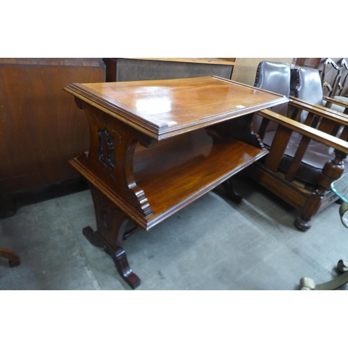 182 - A Victorian walnut two tier dumb waiter