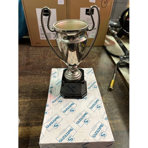 2059 - Swatkins blank silver plated trophy cup - unused, boxed