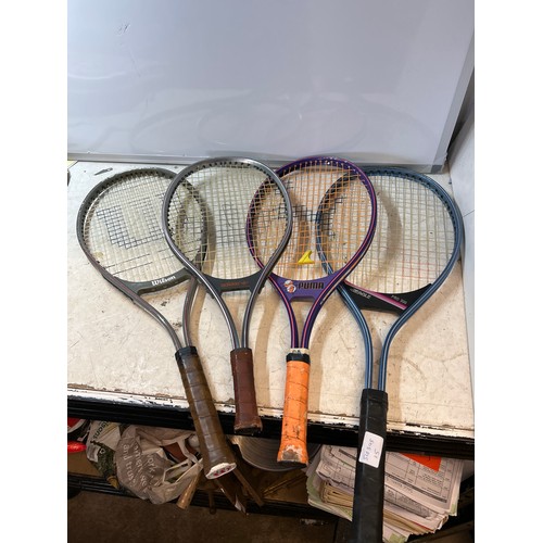 2251 - 4 Tennis racquets in original cases: Puma, Adidas, Wilson American ACE JR and Eagle Pro 200