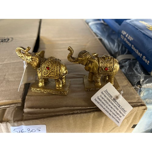 2289 - Approx. 40 ceramic/sandstone elephant incense holders