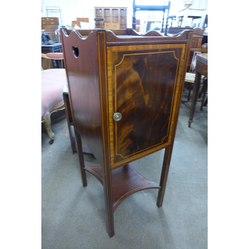 154 - An Edward VII inlaid mahogany pot cupboard