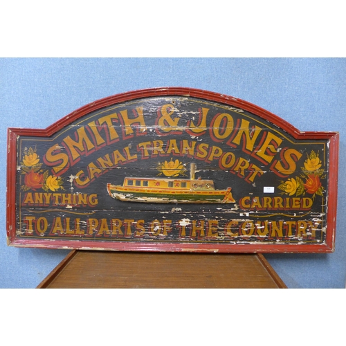 324 - A painted wooden Smith & Jones Canal Transport sign