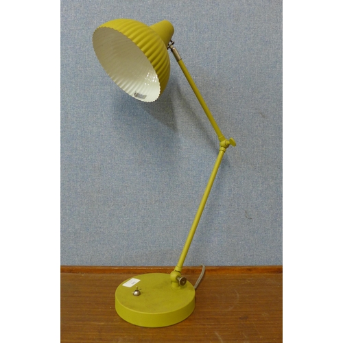 349 - A green metal anglepoise desk lamp