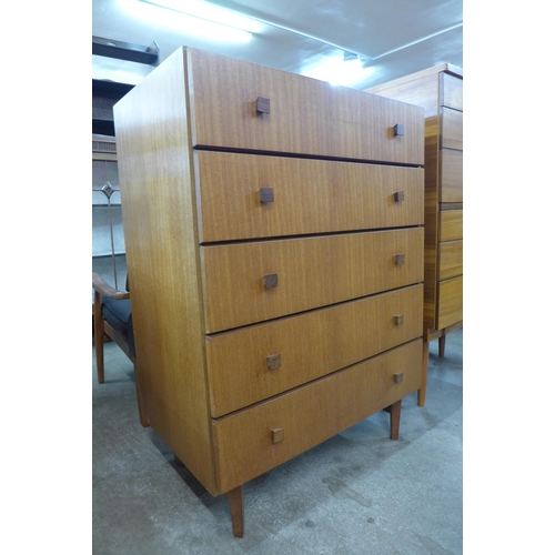 35 - A teak chest of drawers