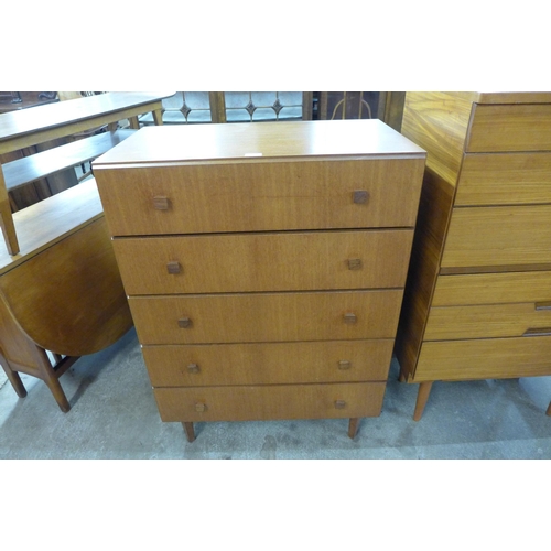 35 - A teak chest of drawers