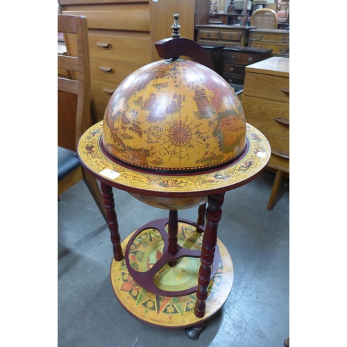 40 - A terrestrial globe cocktail cabinet/trolley