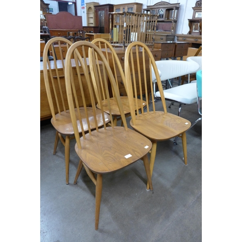 42 - A set of four Ercol Blonde elm and beech Quaker chairs