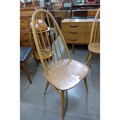 42 - A set of four Ercol Blonde elm and beech Quaker chairs