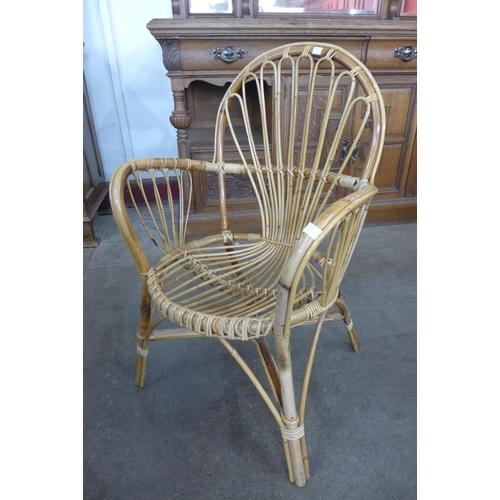 60 - An Italian bamboo and wicker armchair