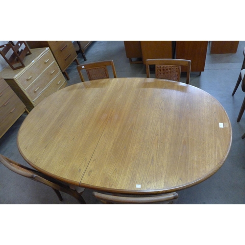 82 - A G-Plan Fresco teak extending dining table and six chairs