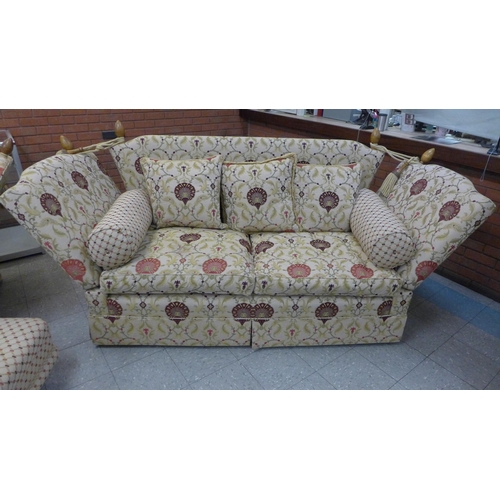 91 - A David Gundry Manhattan five piece lounge suite, comprising; two Knole settees, two wingback armcha... 