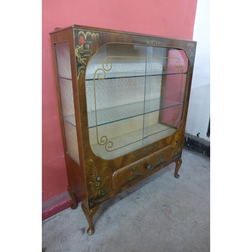 95 - A Japanned walnut display cabinet