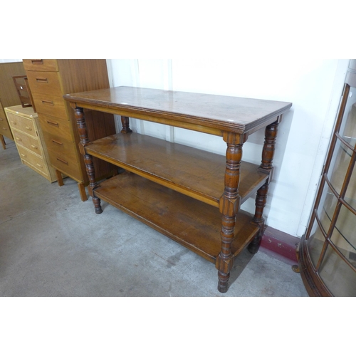 98 - A Victorian mahogany three tier walnut buffet sideboard