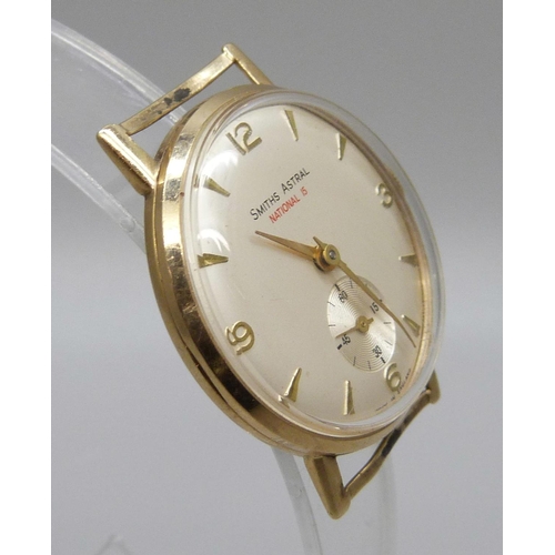 1016 - A 9ct gold cased Smiths Astral National 15 wristwatch