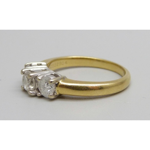 1026 - An 18ct gold and diamond ring, 1.13ct diamond weight, 4.8g, N