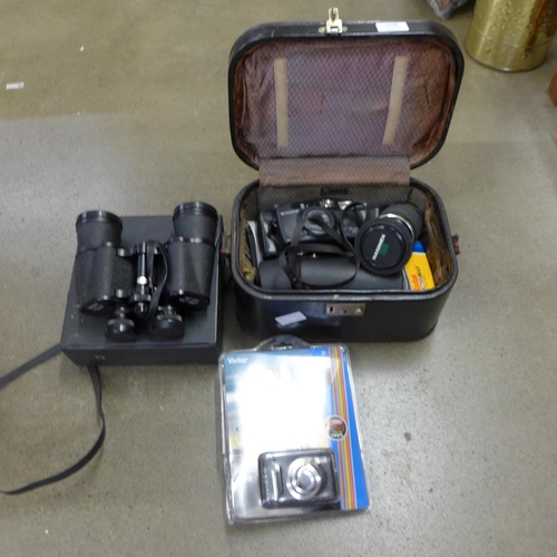 1158 - Cameras and camera equipment and a pair of binoculars **PLEASE NOTE THIS LOT IS NOT ELIGIBLE FOR POS... 