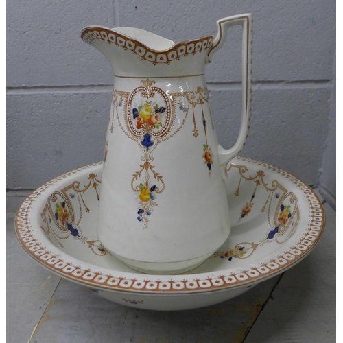 1180 - An Arcadia wash jug and basin **PLEASE NOTE THIS LOT IS NOT ELIGIBLE FOR POSTING AND PACKING**