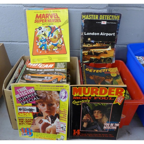 1181 - Two boxes of magazines, Hot Car and True Detective, etc. **PLEASE NOTE THIS LOT IS NOT ELIGIBLE FOR ... 