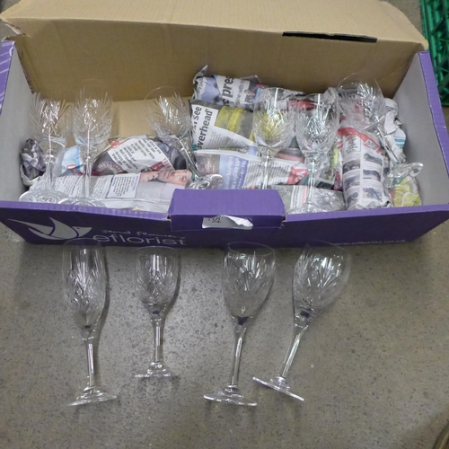 1201 - Eighteen Royal Brierley crystal glasses, three sets of six **PLEASE NOTE THIS LOT IS NOT ELIGIBLE FO... 