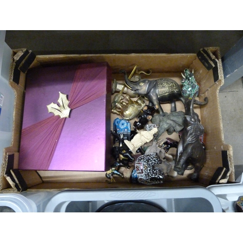 1209 - Five boxes of ornamental elephants **PLEASE NOTE THIS LOT IS NOT ELIGIBLE FOR POSTING AND PACKING**