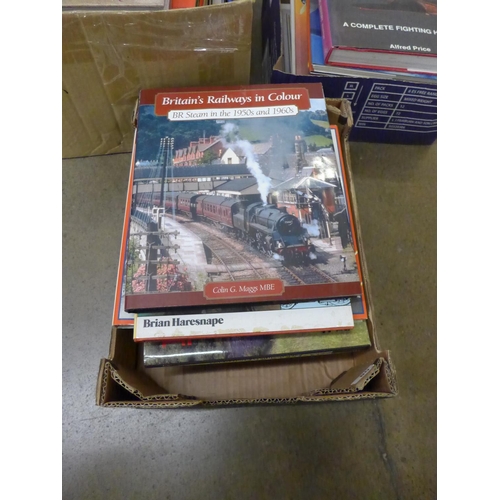 1218 - Three boxes of model rail, railways and aircraft books **PLEASE NOTE THIS LOT IS NOT ELIGIBLE FOR PO... 