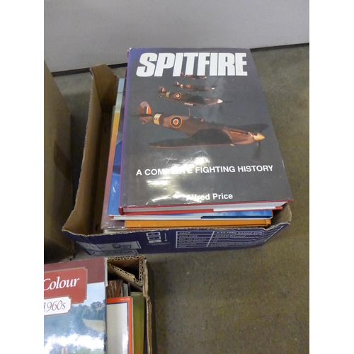 1218 - Three boxes of model rail, railways and aircraft books **PLEASE NOTE THIS LOT IS NOT ELIGIBLE FOR PO... 