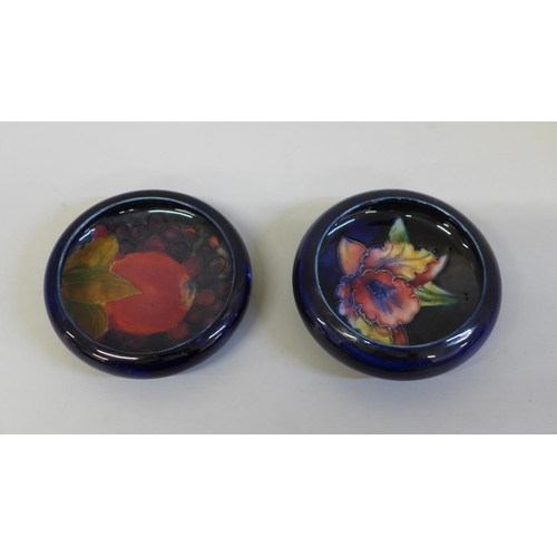 639 - Two Moorcroft small dishes, pomegranate and iris