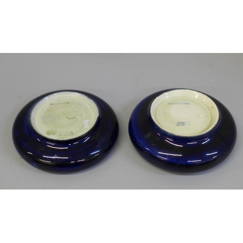 639 - Two Moorcroft small dishes, pomegranate and iris