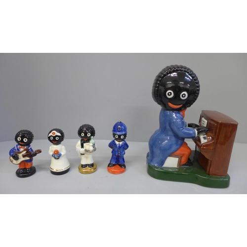 650 - A set of Carlton ware:- limited edition The Piano Player with four small figures