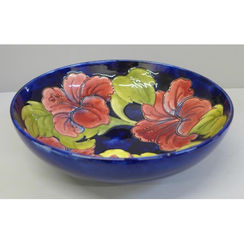 667 - A large Moorcroft hibiscus bowl, 26cm